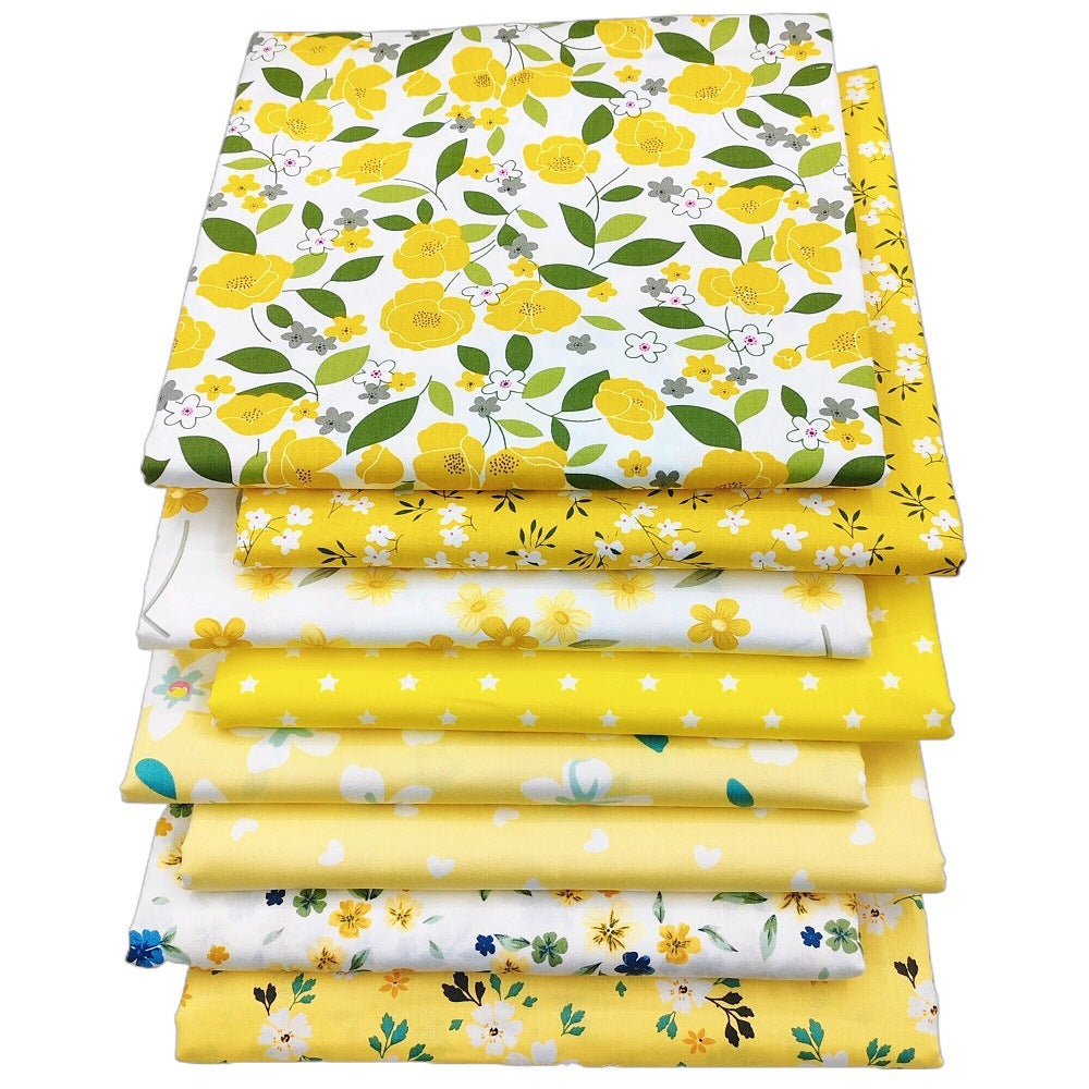 CraftsFabrics 8pcs/lot Yellow Floral Fat Quarters Bundle