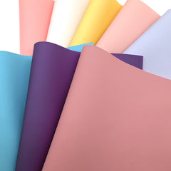 CraftsFabrics 8Pcs Soft Macaron Plain Pastel Candy 30cm Wide PU Synthetic Faux Leather Sheets for Bag Shoe Notebook DIY Patchwork Sewing