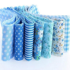 CraftsFabrics-7pcs Cotton Stripes Fat Quarter Fabric bundle-10 * 100cm Different Pattern Patchwork Fabric Cotton Material Mixed Squares Bundle Quilting Scrapbooking Sewing Artcraft DIY Fabric