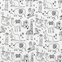 CraftsFabrics 10pcs/lot 50cm x 50cm Quilting Black White Fabric Patchwork Square Bundles Pre-Cut Animal Print Cotton Fabric