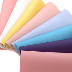 CraftsFabrics 8Pcs Soft Macaron Plain Pastel Candy 30cm Wide PU Synthetic Faux Leather Sheets for Bag Shoe Notebook DIY Patchwork Sewing