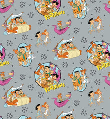 Flintstones Family Pebbles Cartoon Characters Cotton Grey 100% Cotton, Genuine Licensed Fabric Ideal for Crafts, Quilting, Sewing