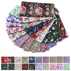 CraftsFabrics Purple Floral Charm Pack-Precut 5-inch Cotton Fabric-Printed Fabric Squares-for Quilting,DIY Patchwork and Sewing Craft