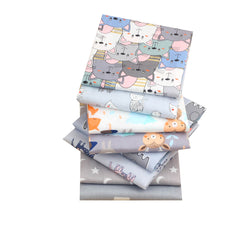 CraftsFabrics 8pcs 40*50cm Cartoon Animals Cotton Fat Quarters Bundle