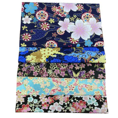 CraftsFabrics 5 Pieces 8x10 inch Japanese Style Cotton Wrapping Cloth Squares Quilting Fabric Bundles for DIY Patchwork Sewing