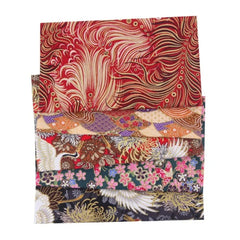 CraftsFabrics 5 Pieces 8x10 inch Japanese Style Cotton Wrapping Cloth Squares Quilting Fabric Bundles for DIY Patchwork Sewing