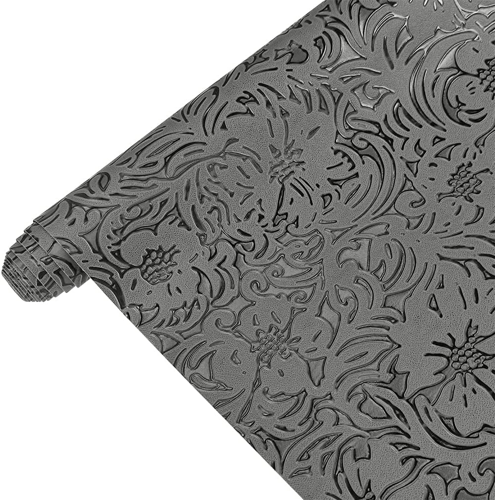 CraftsFabrics Kunstlederrolle mit Retro-Blumenblatt-Prägung, PU, ​​für Taschen, Haarschleifen, Ledergeldbörsen, Polsterdekoration