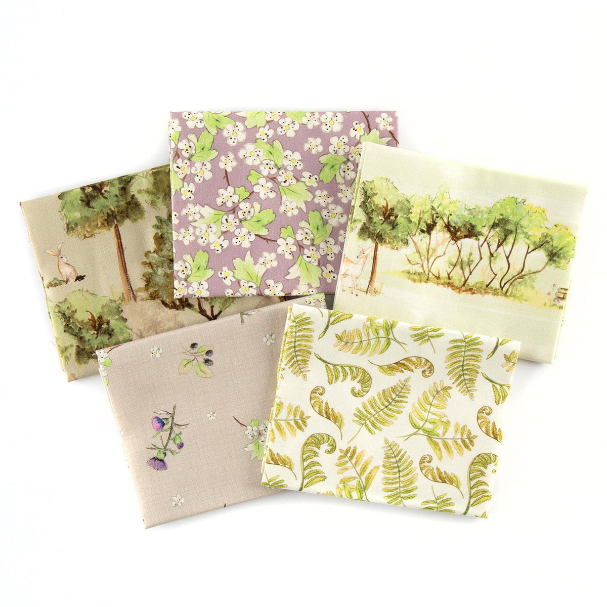 A Country Walk Animals by Debbie Shore Fat Quarters Pack of 5