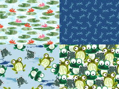 My Froggie Place Packed Frogs-Premium Cotton Christmas Printed Fabric-100% Cotton - By Meter, Half Meter, Long Quarter or Fat Quarters
