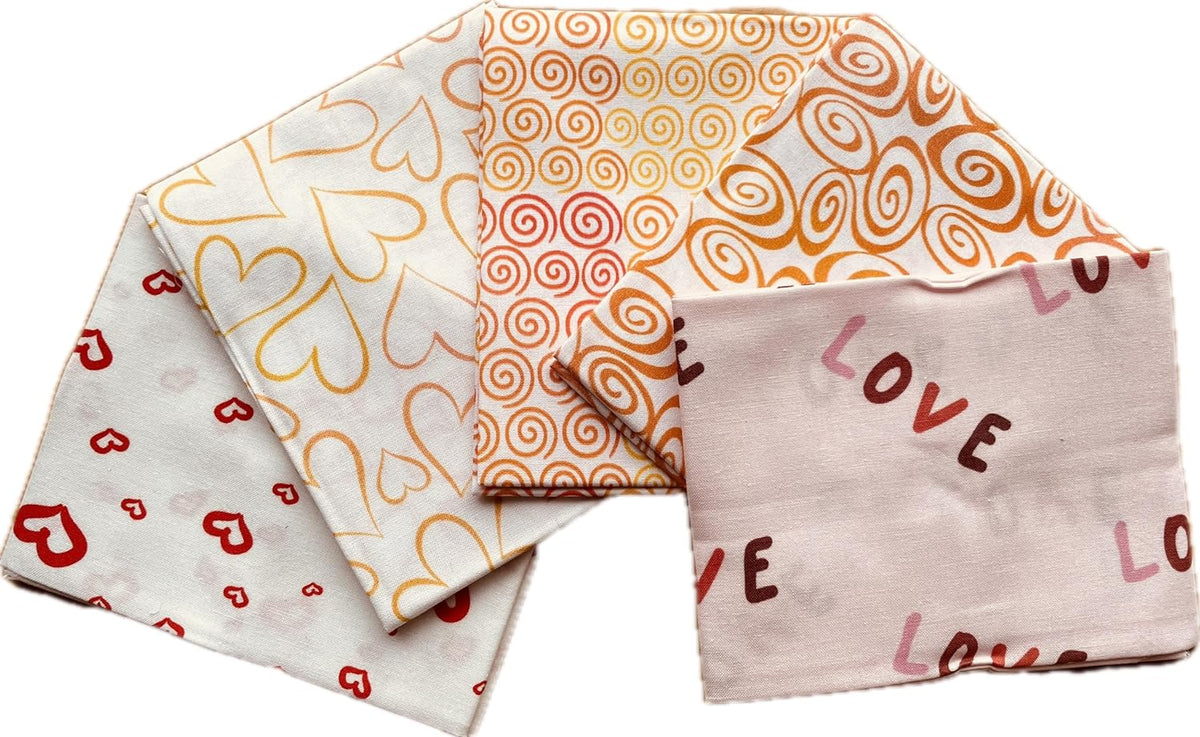 CraftsFabrics Stoffpaket mit Blumenmuster – Fat Quarters-Paket mit 5 Stoffen, 100 % Baumwolle, zum Basteln, Quilten und für Stoffe