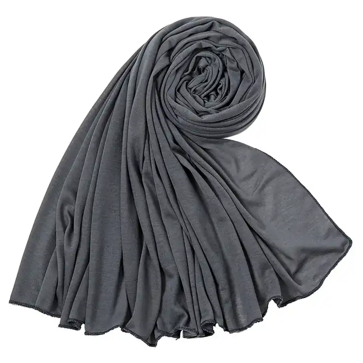 CraftsFabrics Head Scarf CraftsFabrics 180x80cm Women Comfort 100% Polyester Hijab Scarf 85 GSM High Stretch Muslim Shawl Jersey Hijab Headwrap