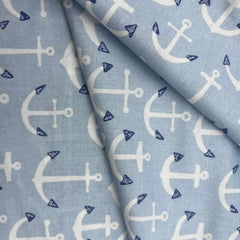 Tissu à petites fleurs bleu ciel Rose &amp; Hubble, popeline 100 % coton, au mètre/demi-mètre, pour le matelassage et la confection de vêtements (CP0938 SKY) 