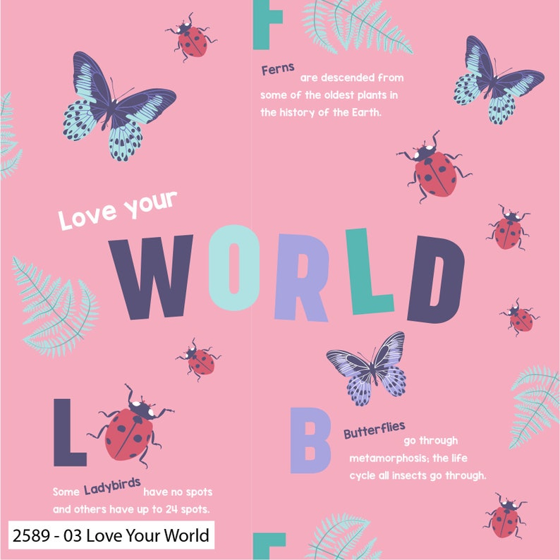 Natural History Museum – Love Your World-Kollektion, 100 % Baumwollstoff (ideal zum Basteln, Nähen, origineller Patchworkstoff für Kinder)