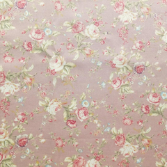 Rose & Hubble 100% Cotton Dusky Pink Rose Floral Print Woven Cotton Poplin Vintage Style Fabric