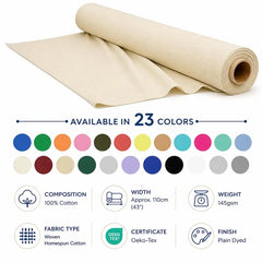 CraftsFabrics Plain Dyed Homespun Cotton Fabric