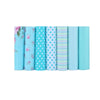 CraftsFabrics Fat Quarters-Bündel mit blau-weißen Mustern, bedruckt, 7-teilig 