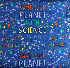 Natural History Museum - Future Scientist/ The Sciences Fabric - 100% Cotton Children's Novelty Fabric ( Ideal for Crafting, Sewing, Kid's)