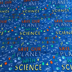 Natural History Museum - Future Scientist/ The Sciences Fabric - 100% Cotton Children's Novelty Fabric ( Ideal for Crafting, Sewing, Kid's)