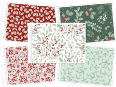 Craft Cotton Co. Scandi Holly 100% Cotton Fabric 112cm/44" Wide Ideal for Crafting, Quilting, Patchwork, Home Décor