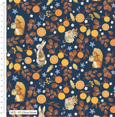 Make + Believe Winter Fruits Peter Rabbit Cotton Prints 100% Organic Cotton 112cm Wide Digital Prints Ideal for Crafts, Quilting, Patchwork