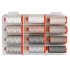 Aurifil Designer Thread Collection-Neutrality By Patrick Lose 12 Large Spools Cotton 50WT for Sewing, Crafting , Quilting and Patchwork