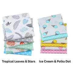CraftsFabrics 6pcs/Lot 40x50cm Cartoon Animals Fat Quarters Twill Printed 100% Cotton Precut Fabric For Quilting, Scrapbooking, Patchwork
