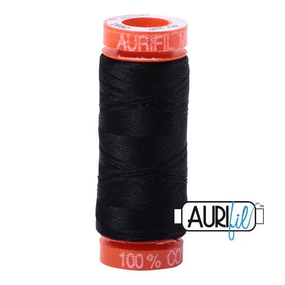 Aurifil 50wt Small Spool 100% Egyptian Cotton (220 Yards/200 Meters)