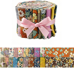 CraftsFabrics 40pcs Assorted Flower Pattern Jelly Roll Fabric Strips