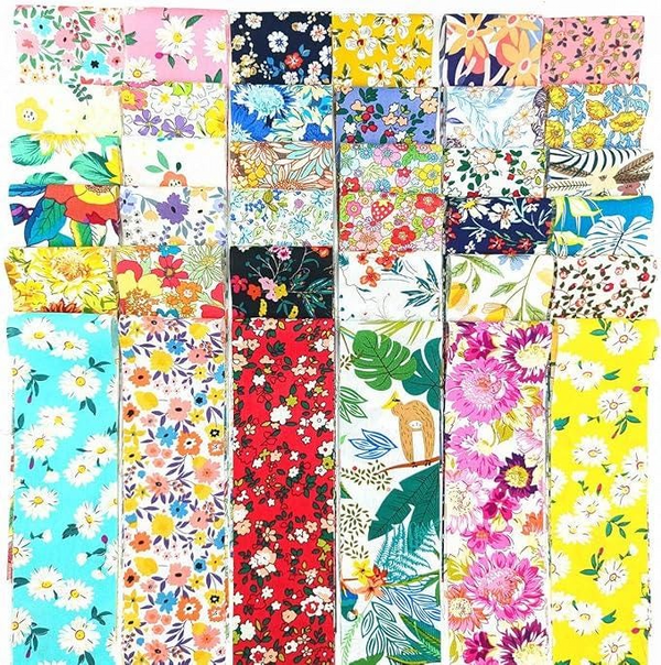 CraftsFabrics Assorted Floral 36pcs 2.5*19.6" Wide Jelly Rolls Strips