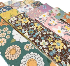 CraftsFabrics 40pcs Assorted Flower Pattern Jelly Roll Fabric Strips
