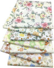 CraftsFabrics 7 Mixed Floral 100% Cotton 25x25cm Wide Pre-Cut Fat Quarter