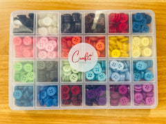 4-Hole Resin Button Set Haberdashery for Crafting, Sewing, Replacement, Knitting Kids Cardigans, Handmade Crafts (11.5mm/18L, 600 Pieces)