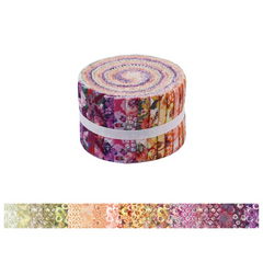 CraftsFabrics Floral Radiance 20Pcs 2.5"x44" Wide 100% Cotton Jelly Roll for Quilting, Scrapbooking, Sewing, Arts & Crafts, Patchwork