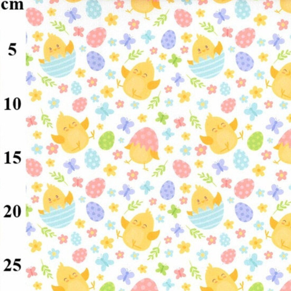 Rose & Hubble Eater Chicks Easter Fabric 100% Cotton Easter fabrics Ideal for sewing,quilting and patchework