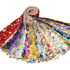 CraftsFabrics 6.5 * 50cm Wide 40pcs Pre-Cut Floral Birds Printed Quilting Fabric Roll 100% Cotton for Quilting, Sewing, Crafts, Patchwork