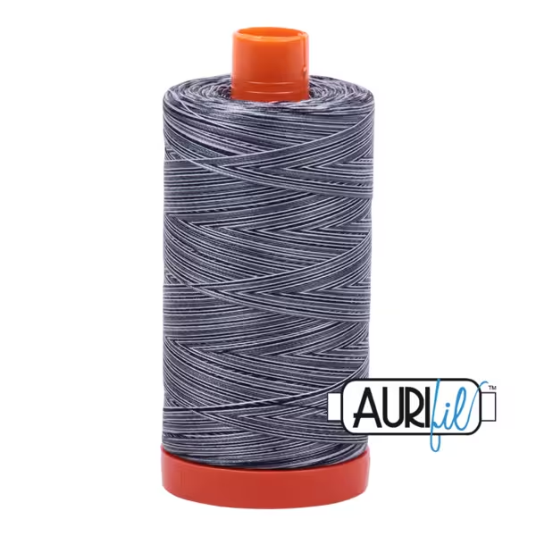 Aurifil Mako Cotton Embroidery Thread 50wt 1422yds Variegated - #4664 Grey