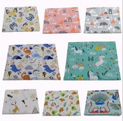 CraftsFabrics 8pcs 100% Cotton 45x55cm Wide Animal Adventures Printed Cotton Fat Quarter for Crafting, Quilting, Patchwork, Kid's Craft