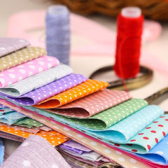 CraftsFabrics 6.5*50cm 40pcs Pre-Cut Polka Dot Printed Jelly Rolls Strips 100% Cotton for Quilting, Scrapbooking, Sewing, Crafts, Patchwork