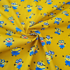 Minions Mustard Yellow 100% Cotton 150cm Wide Poplin Fabric For Crafting, Quilting, Sewing, Home Décor, Kid's Craft