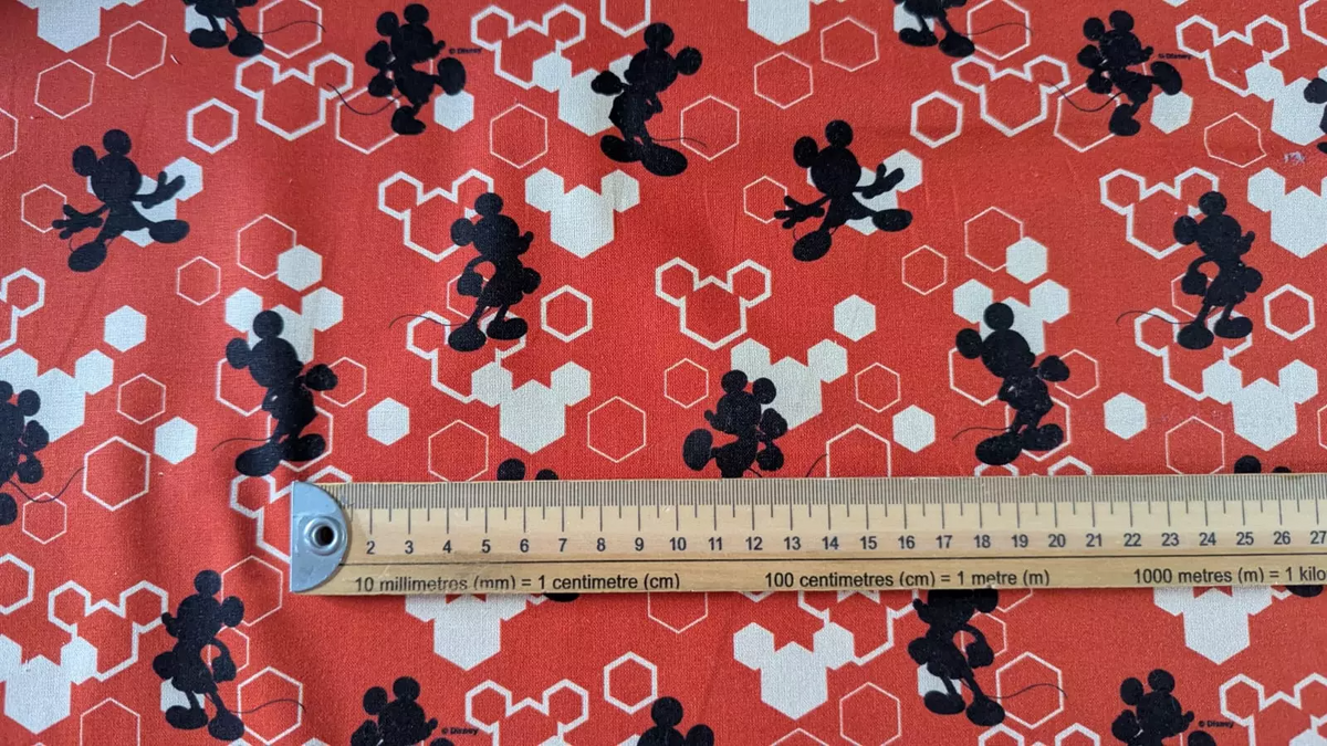 Mickey Mouse Silhouette Hexagon 100% Cotton 145cm Wide Digital Fabric Ideal for Crafting, Quilting, Sewing, Dressmaking