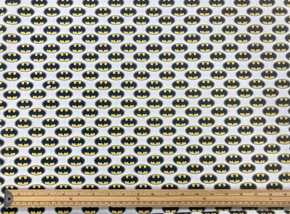 Batman Badge Logo DC Comic Superhero Digital Print 100% Cotton Fabric