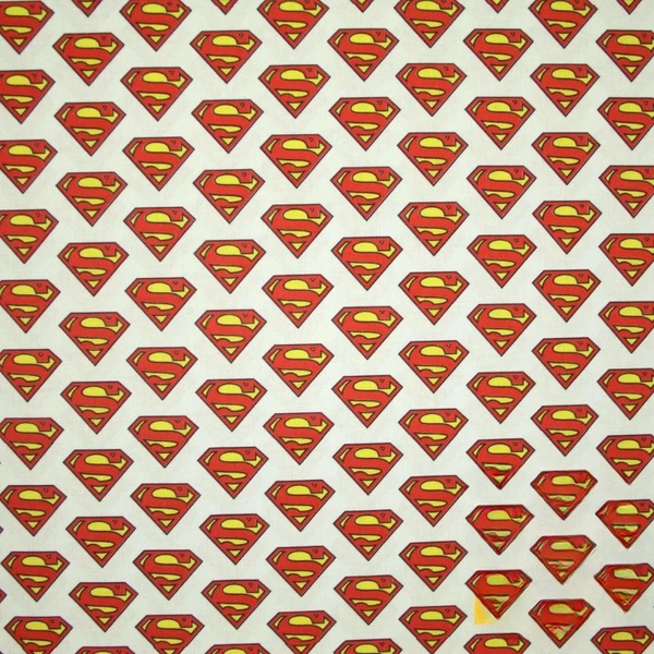 Superman Badge Logo DC Comic Superhero Digital Print 100% Cotton Fabric