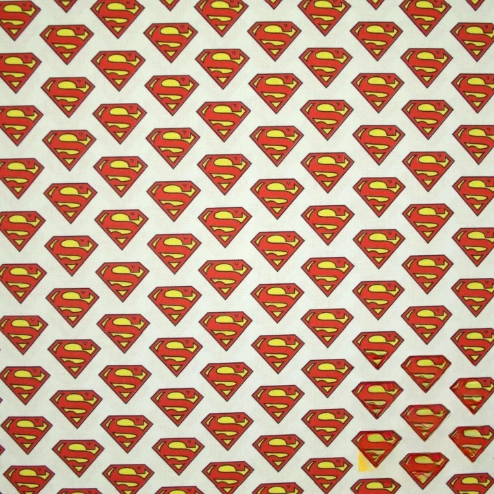 Superman Badge Logo DC Comic Superhero Digital Print 100% Cotton Fabric