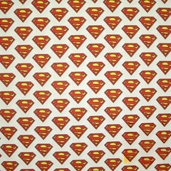 Superman Badge Logo DC Comic Superhero Digital Print 100% Cotton Fabric
