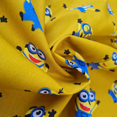 Minions Mustard Yellow 100% Cotton 150cm Wide Poplin Fabric For Crafting, Quilting, Sewing, Home Décor, Kid's Craft