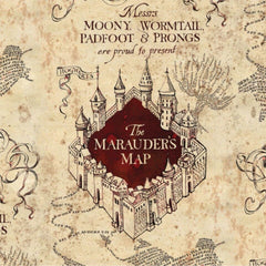 Camelot Harry Potter Marauder's Map Cotton Print Fabric, Beige