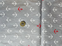 Geometric Anchor Pattern 100% Cotton 5Pcs Fat Quarter Bundle 50x40cm Wide Ideal For Crafting, Home Décor, Kid's Craft