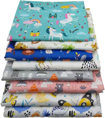 Bear and Fish Animals Cartoon Printed 100% Cotton Quilting Fabric