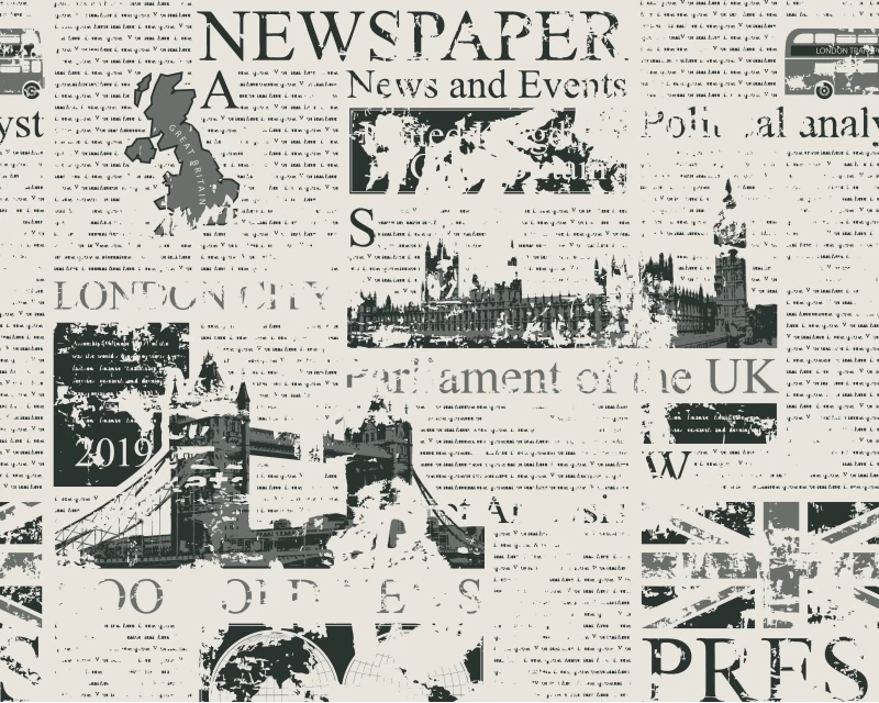 Little Johnny Newspaper Print 100% Cotton 150cm Wide Digitally Printed Fabric for Crafting, Sewing, Patchwork, Dressmaking