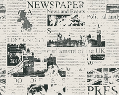 Little Johnny Newspaper Print 100% Cotton 150cm Wide Digitally Printed Fabric for Crafting, Sewing, Patchwork, Dressmaking